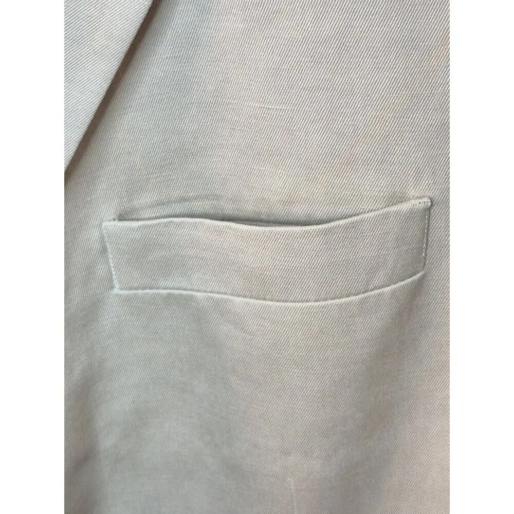 Banana Republic Modern Blazer Tan/Beige Mens 38S Linen & Cotton Blend 3 Buttons